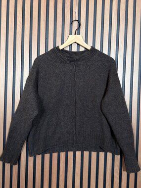MJ Watson Sweater Medium Womens Brown 100% Cashmere Ribbed Neck Pullover